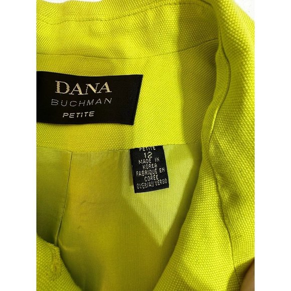 Dana Buchman Blazer Petite Green Linen Jacket Button Front Casual Size 12P #1272 - Picture 13 of 16